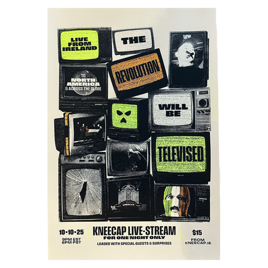 Tour Poster with graphics on a cream background